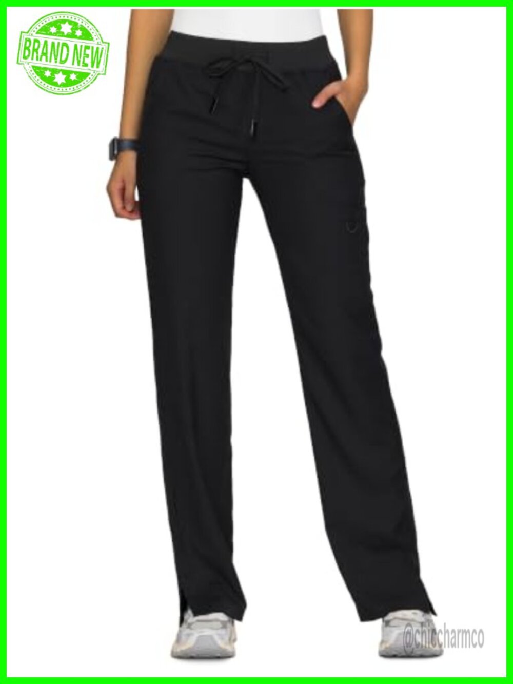 Women's Scrub Pants Breathable Soft Straight-Leg Medical Cargo Bottoms